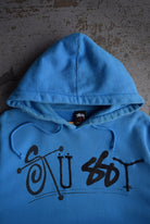 *Rare* Vintage Stussy Embroidered Spellout Hoodie (L) - Retrospective Store