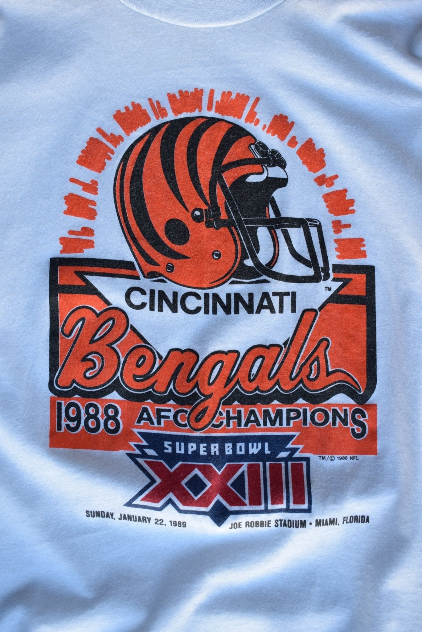 Vintage 1988 NFL Cincinnati Bengals AFC Champions Tee (M) - Retrospective Store