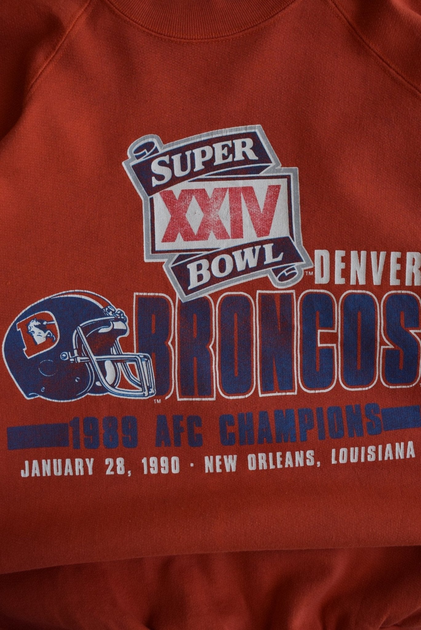 Vintage 1989 NFL Denver Broncos Superbowl XXIV Crewneck (M) - Retrospective Store