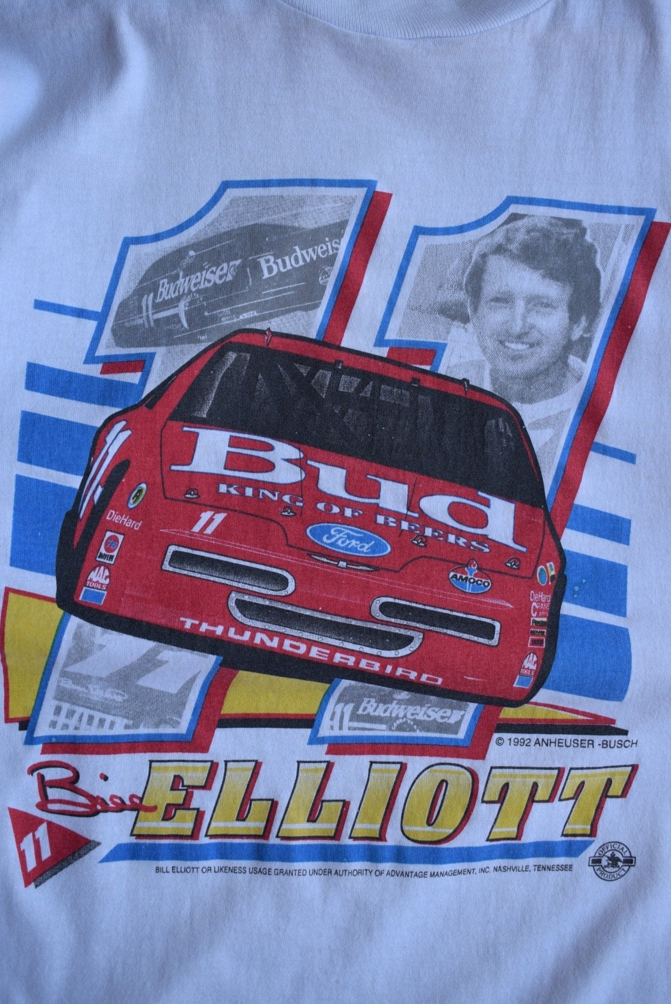 Vintage 1992 NASCAR Budweiser Bill Elliot Tee (M) - Retrospective Store