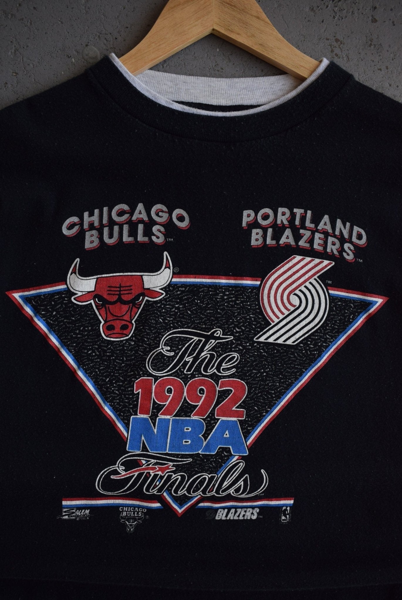 Vintage 1992 Salem x NBA Finals Bulls vs Blazers Tee (XL) - Retrospective Store