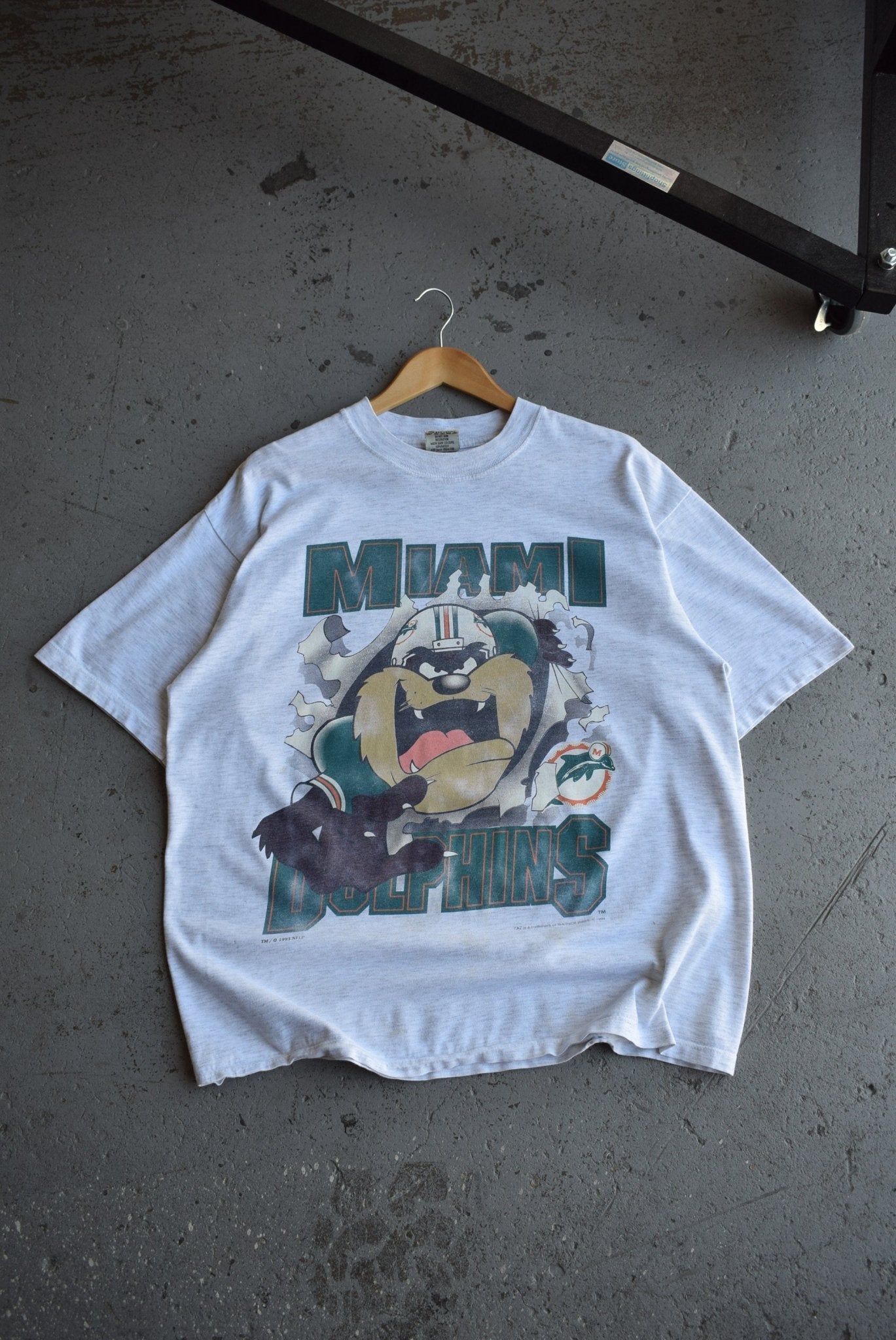 Vintage 1994 NFL Miami Dolphins x Warner Bros. Taz Tee (XL) - Retrospective Store