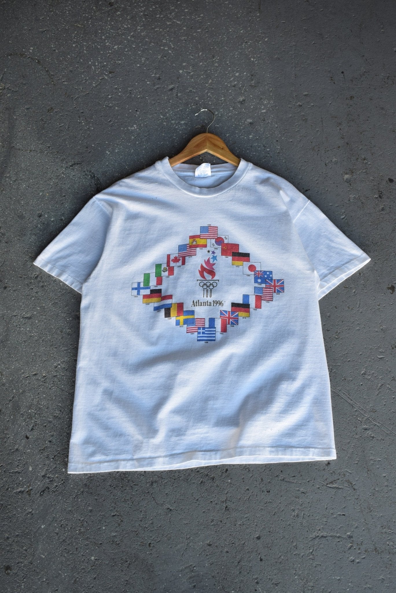 Vintage 1996 Atlanta Olympic Games Flag Tee (M/L) - Retrospective Store