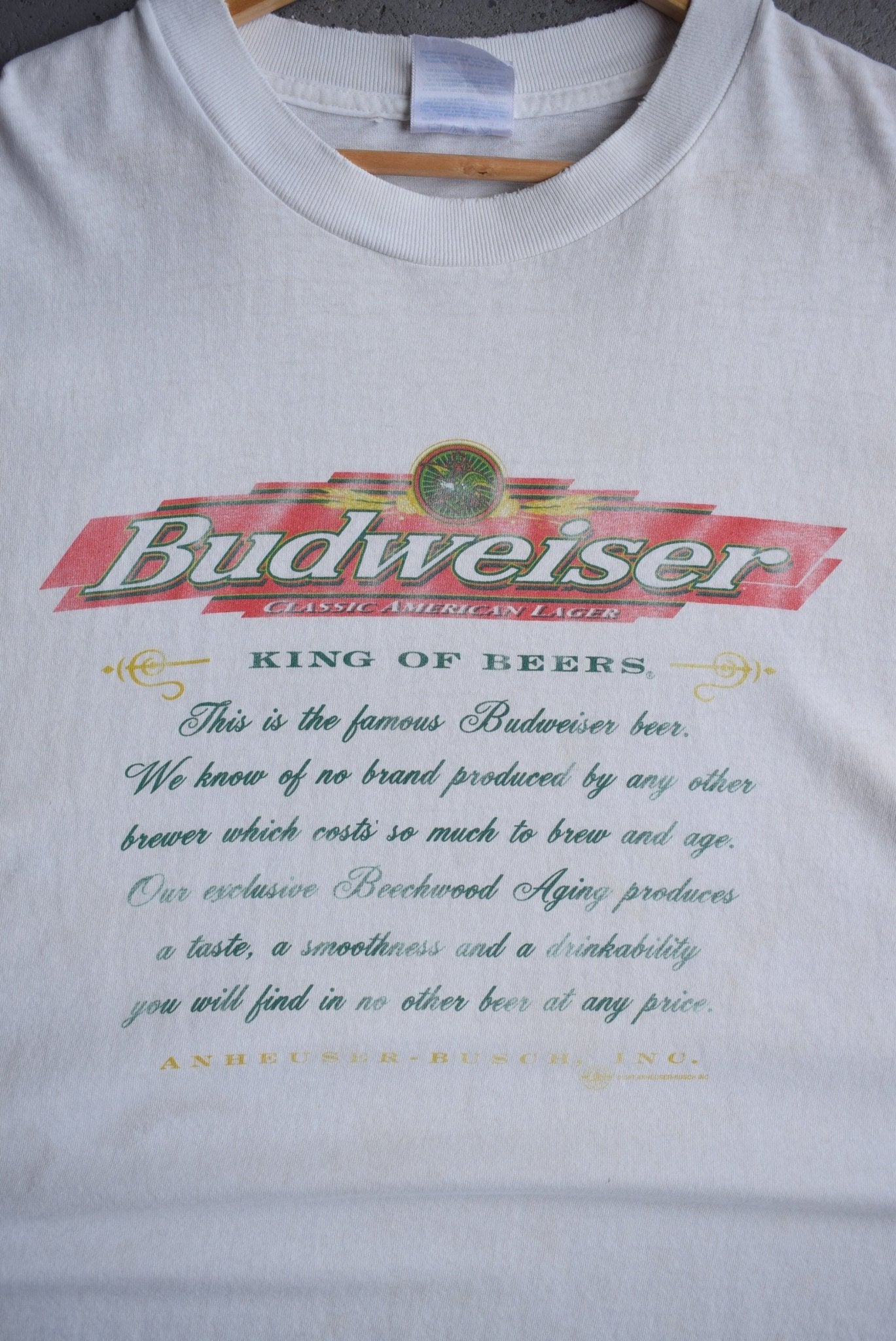 Vintage 1997 Budweiser 'King of Beers' Tee (XL) - Retrospective Store