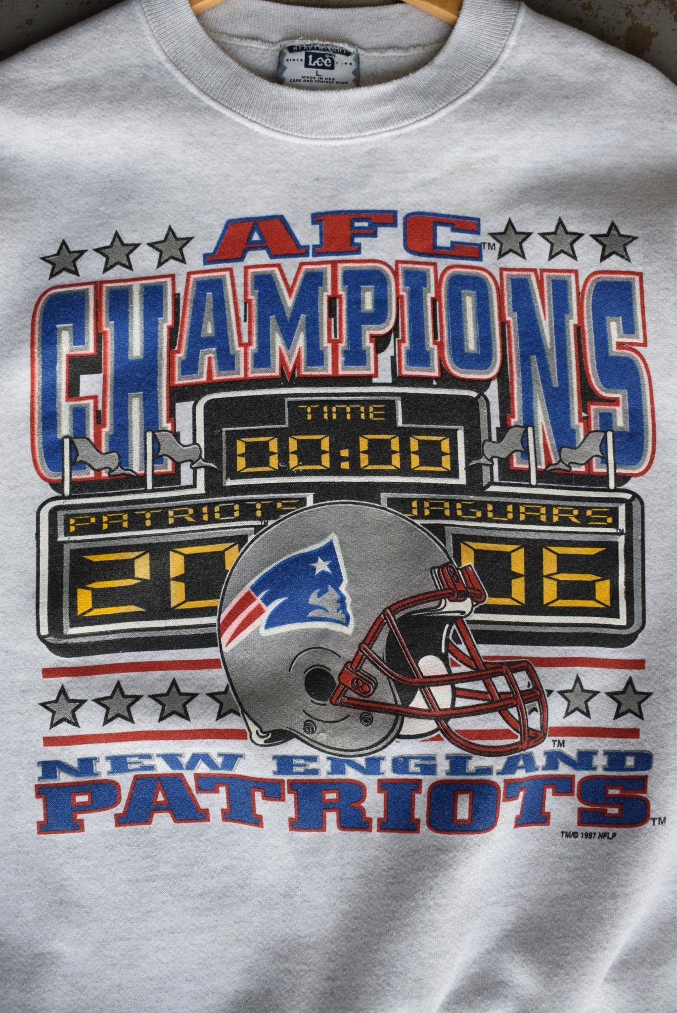Vintage 1997 NFL New England Patriots AFC Champions Crewneck (L) - Retrospective Store