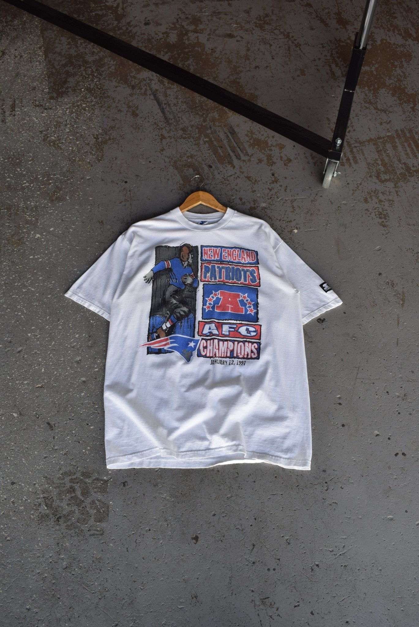 Vintage 1997 Starter X NFL New England Patriots AFC Champions Tee (XL) - Retrospective Store