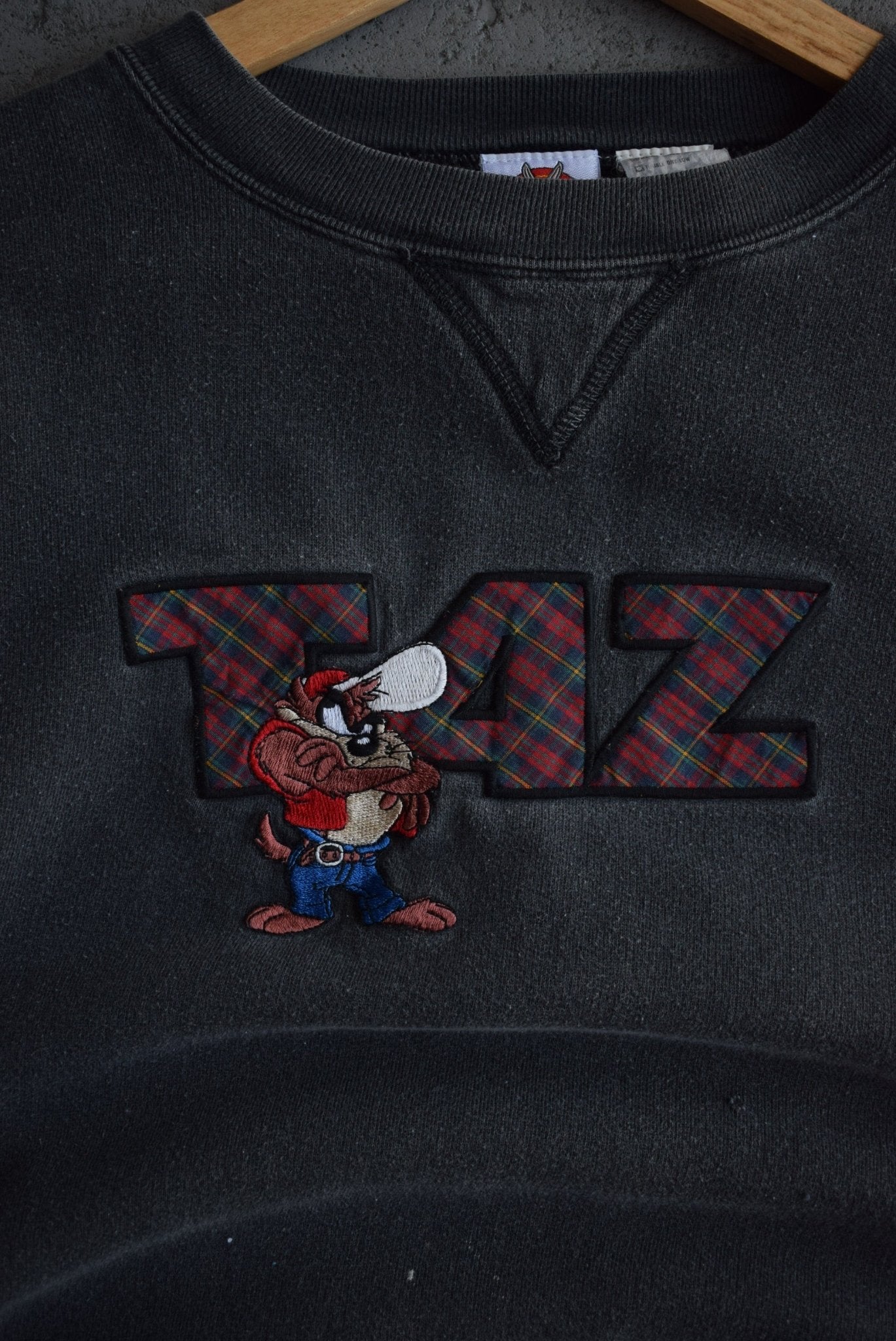 Vintage 1997 Warner Bros. Taz Embroidered Crewneck (M) - Retrospective Store