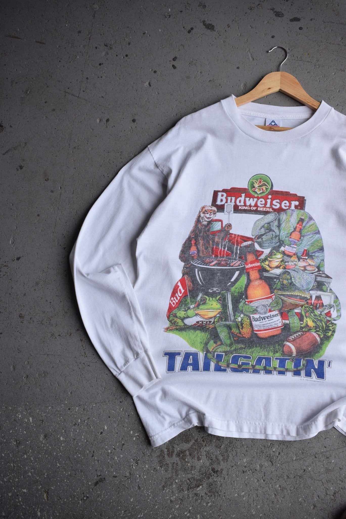 Vintage 1998 Budweiser Tailgatin' Long Sleeve Tee (XL) - Retrospective Store