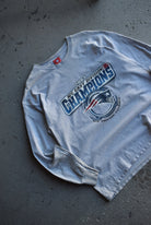 Vintage 2003 NFL New England Patriots Champions Long Sleeve Tee (XL) - Retrospective Store