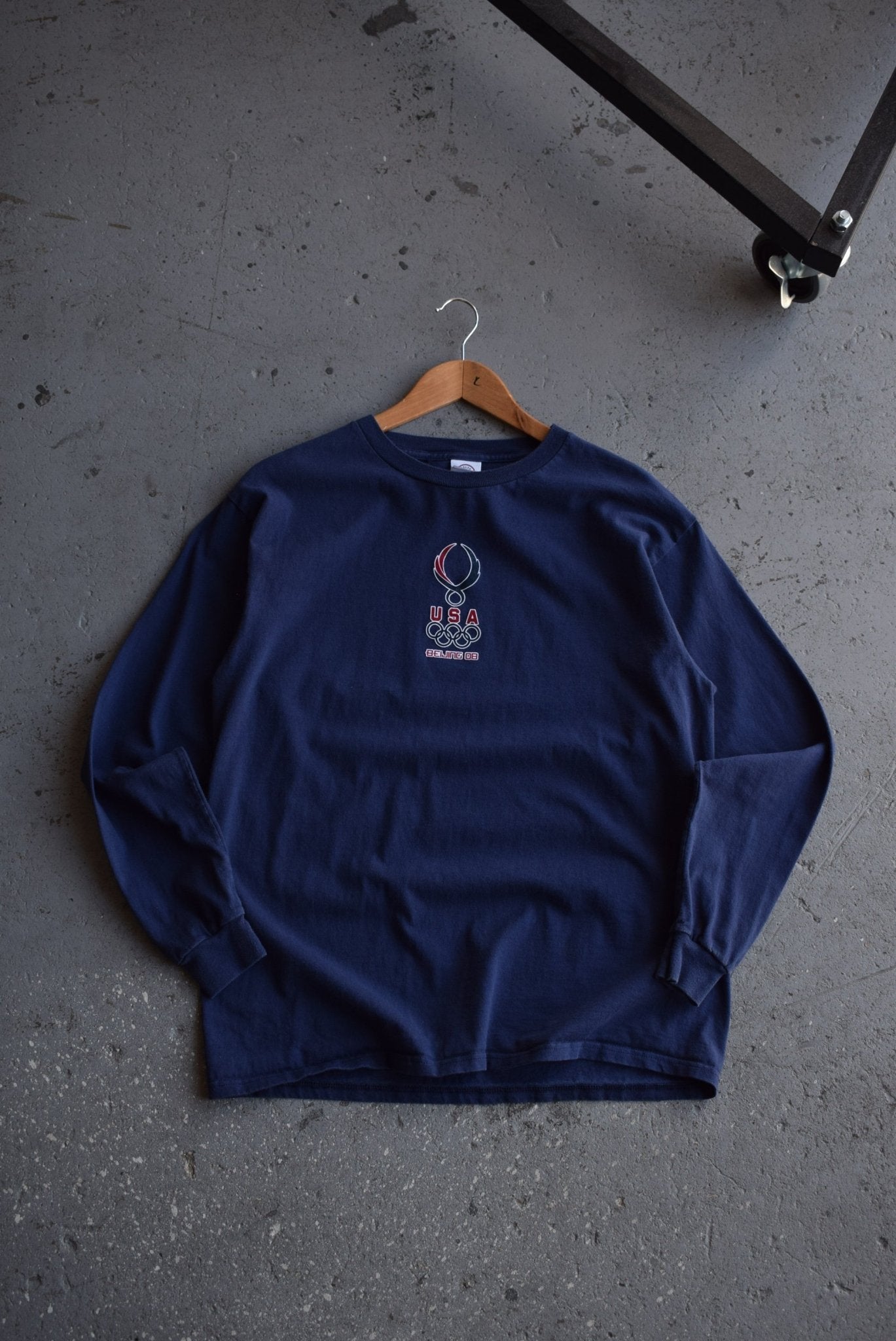 Vintage 2008 Team USA Beijing Olympic Games Long Sleeve Tee (L) - Retrospective Store