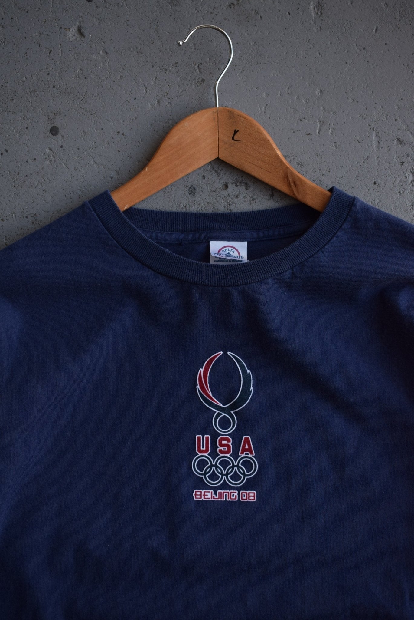 Vintage 2008 Team USA Beijing Olympic Games Long Sleeve Tee (L) - Retrospective Store