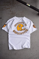 Vintage 80s University of Washington Football Tee (M) - Retrospective Store