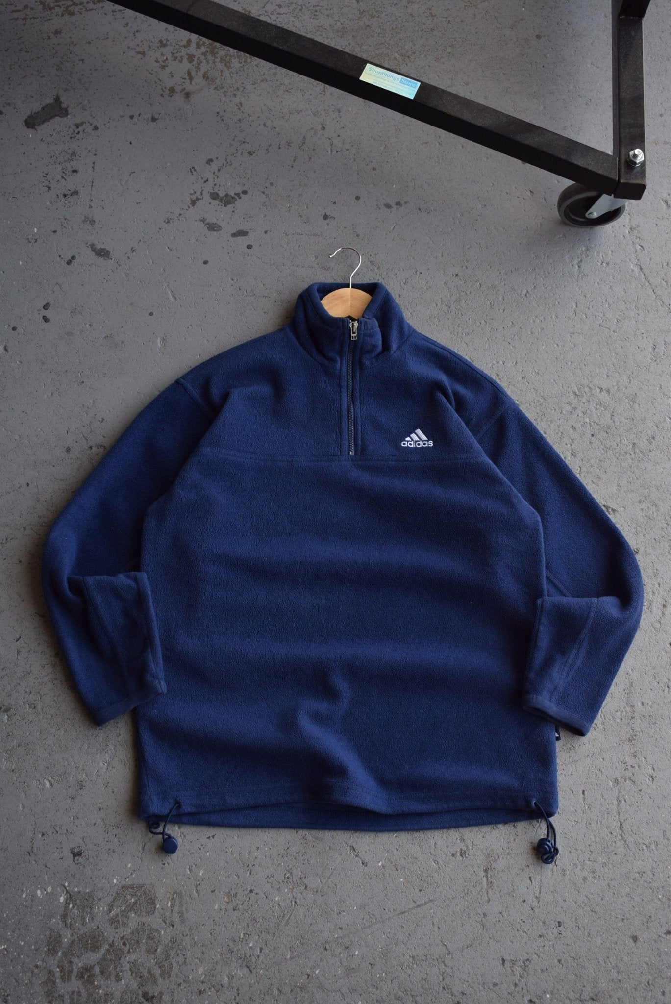 Vintage 90s Adidas Classic Logo Embroidered Quarter Zip Fleece (M) - Retrospective Store