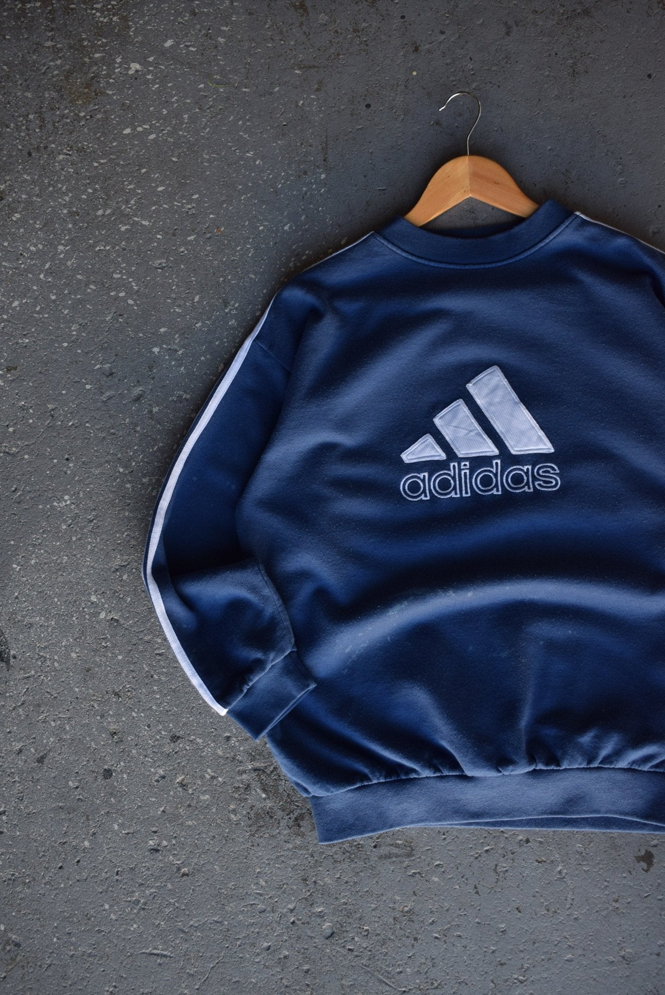 Vintage 90s Adidas Embroidered Spellout Crewneck (M) - Retrospective Store