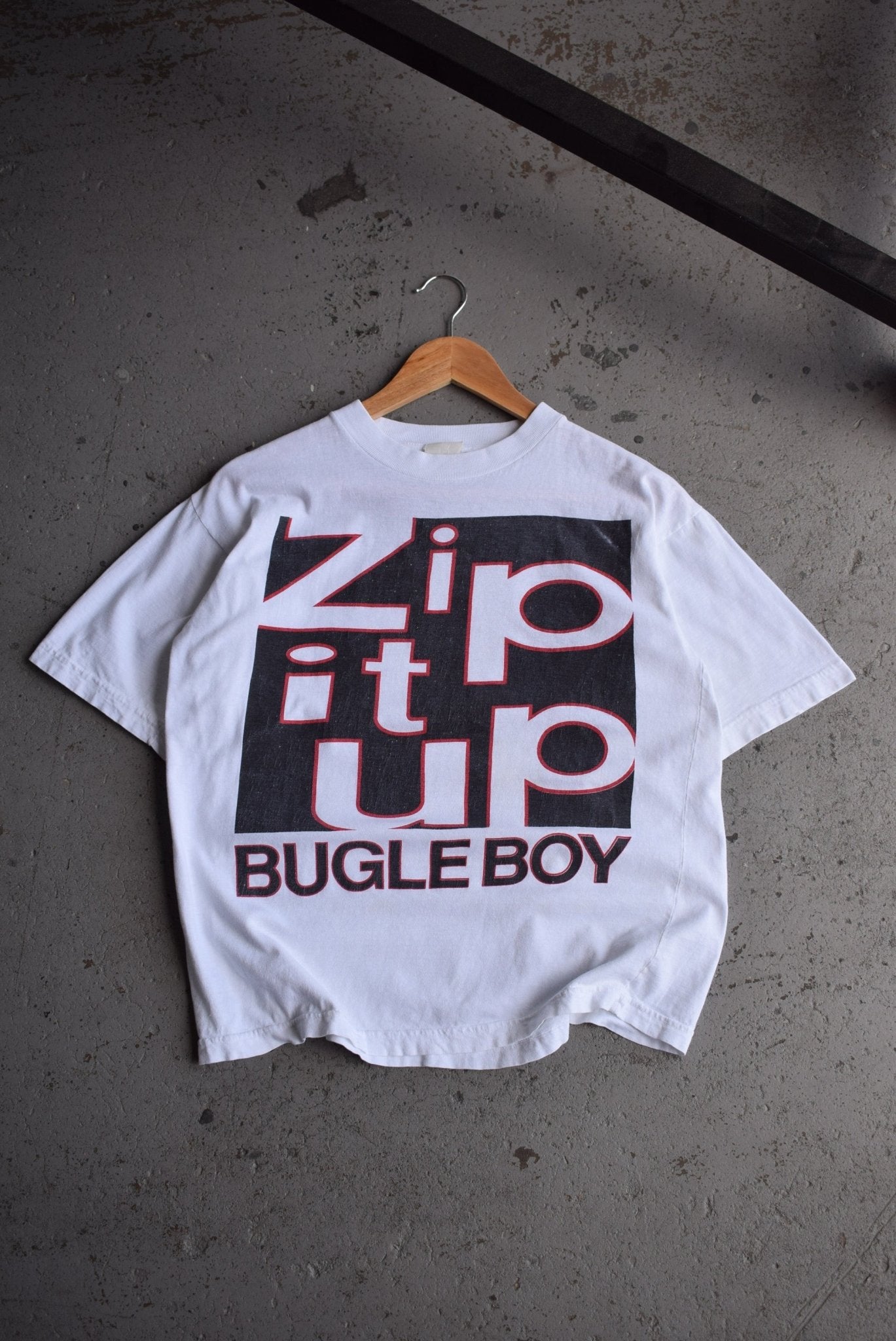 Vintage 90s Bugle Boy 'Zip It Up' Tee (S) - Retrospective Store