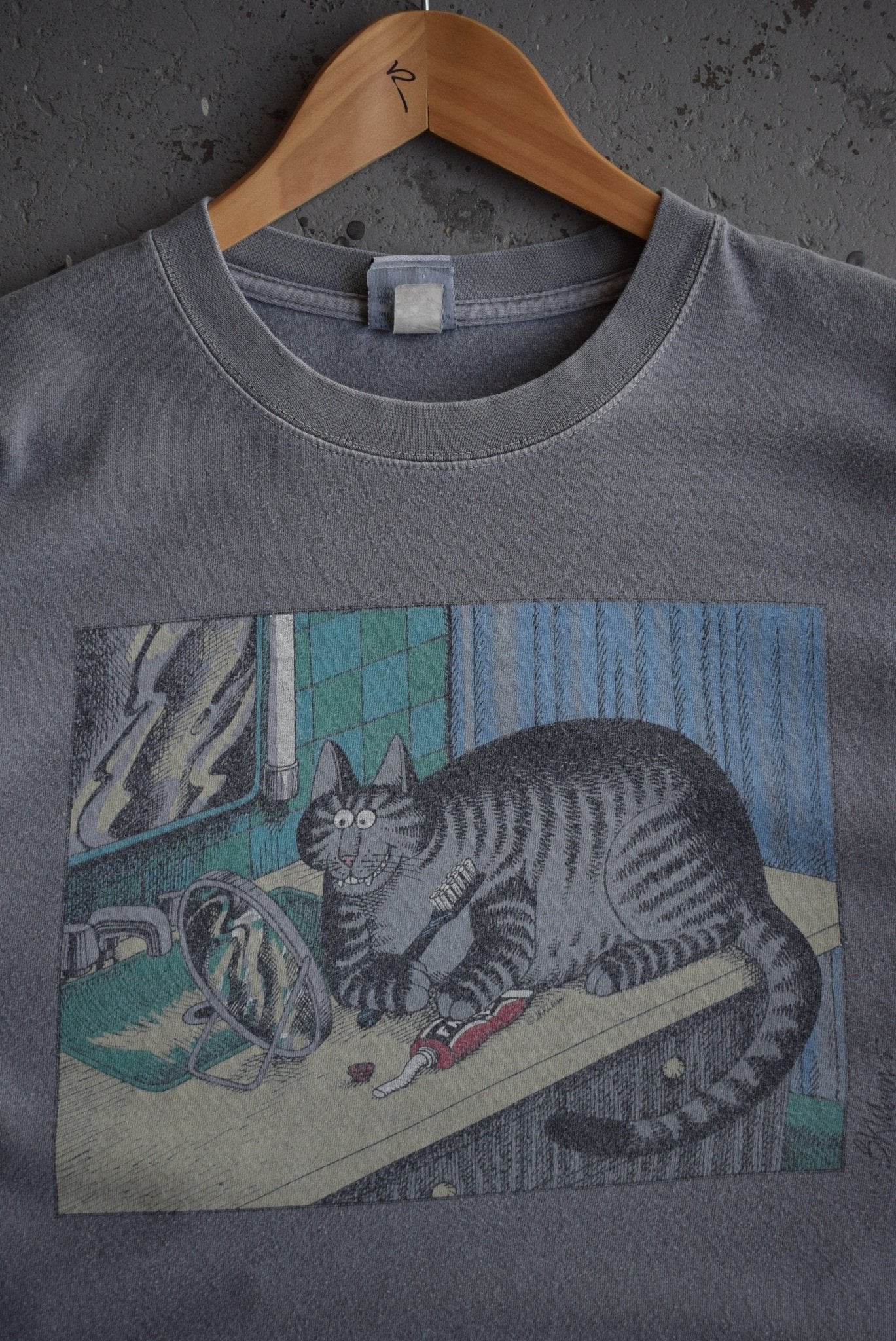 Vintage 90s Cat Graphic Tee (M) - Retrospective Store