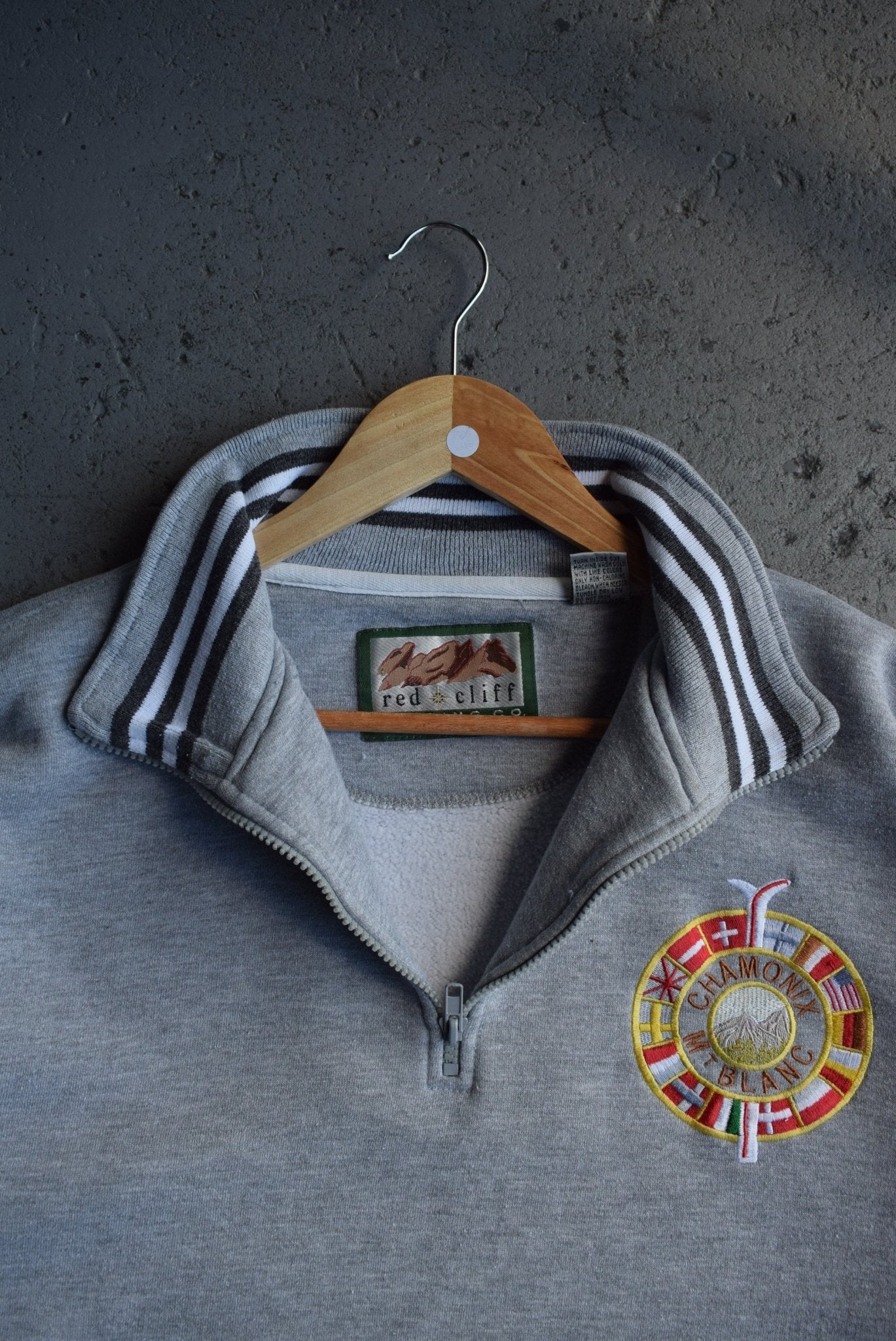 Vintage 90s Chamonix Mt. Blanc Embroidered Quarter Zip (XL) - Retrospective Store