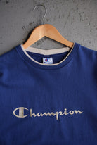 Vintage 90s Champion Embroidered Spellout Tee (L) - Retrospective Store