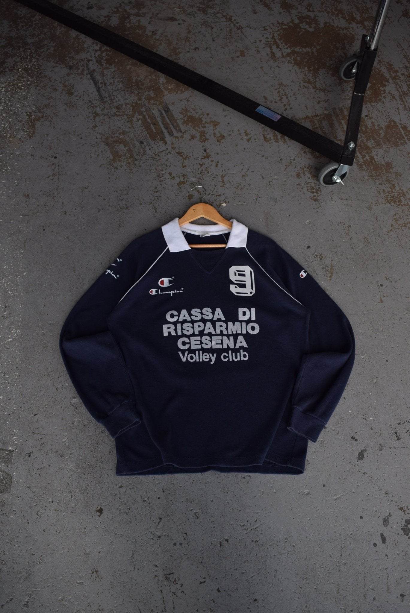 Vintage 90s Champion x Volley Club Collared Pullover (L) - Retrospective Store