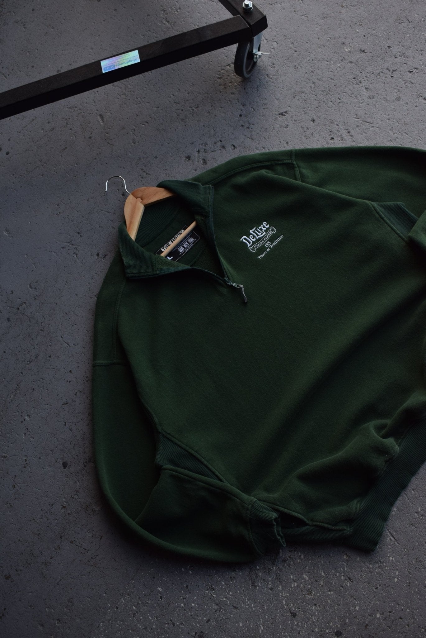 Vintage 90s DeLuxe Italian Bakery Embroidered Quarter Zip (XXL) - Retrospective Store