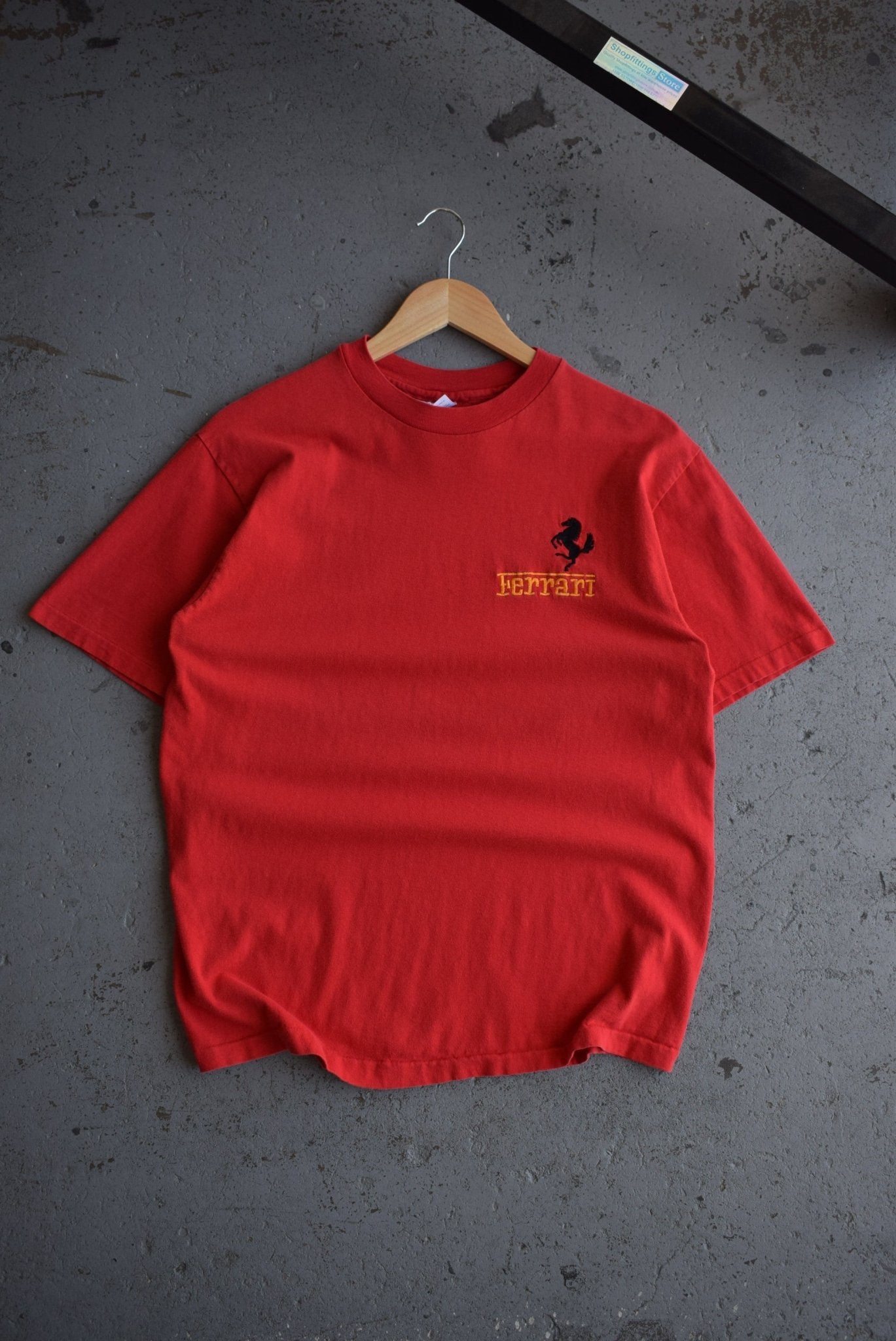 Vintage 90s Ferrari Racing Embroidered Tee (M) - Retrospective Store