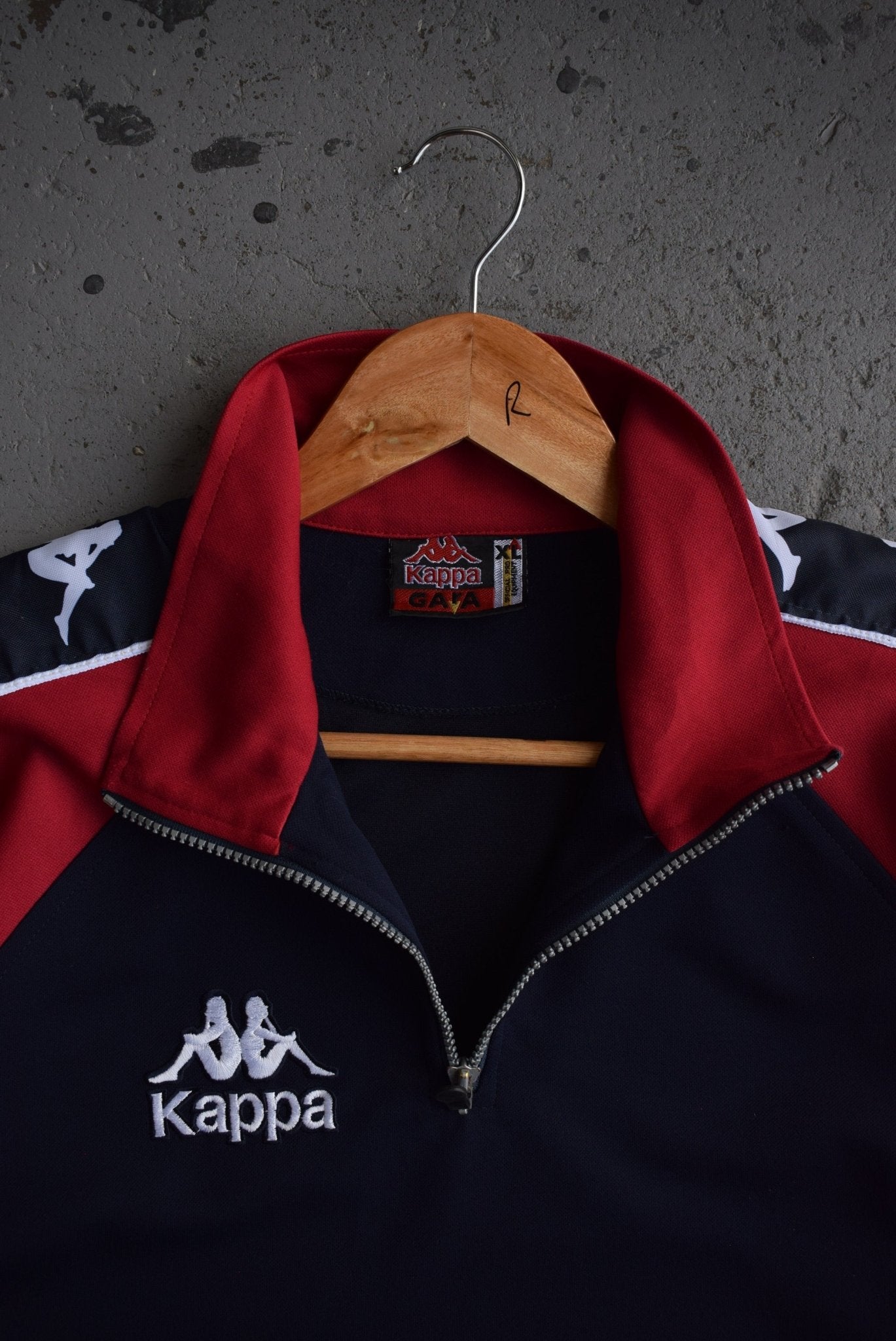 Vintage 90s Kappa Embroidered Spellout Quarter Zip (XL) - Retrospective Store