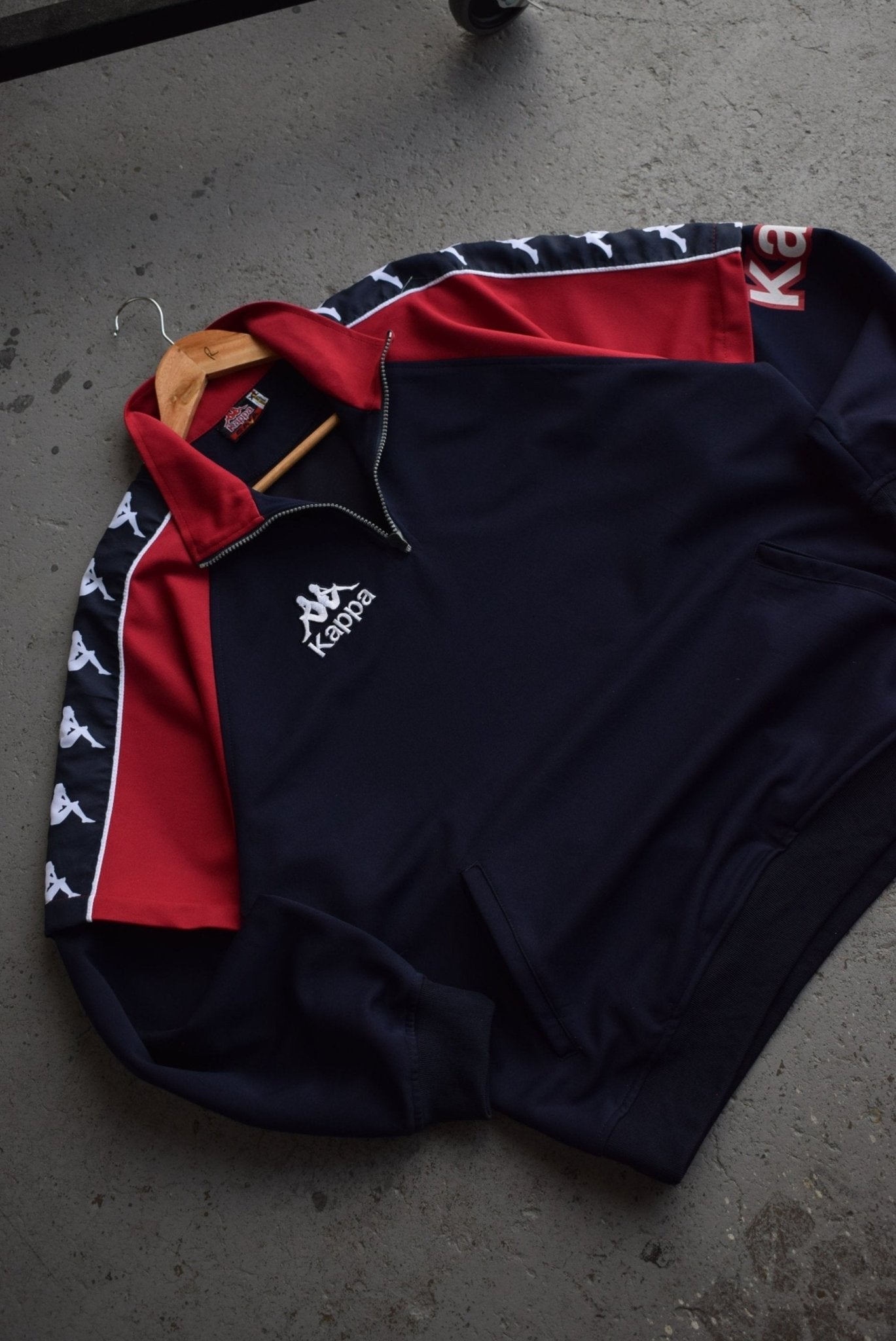 Vintage 90s Kappa Embroidered Spellout Quarter Zip (XL) - Retrospective Store