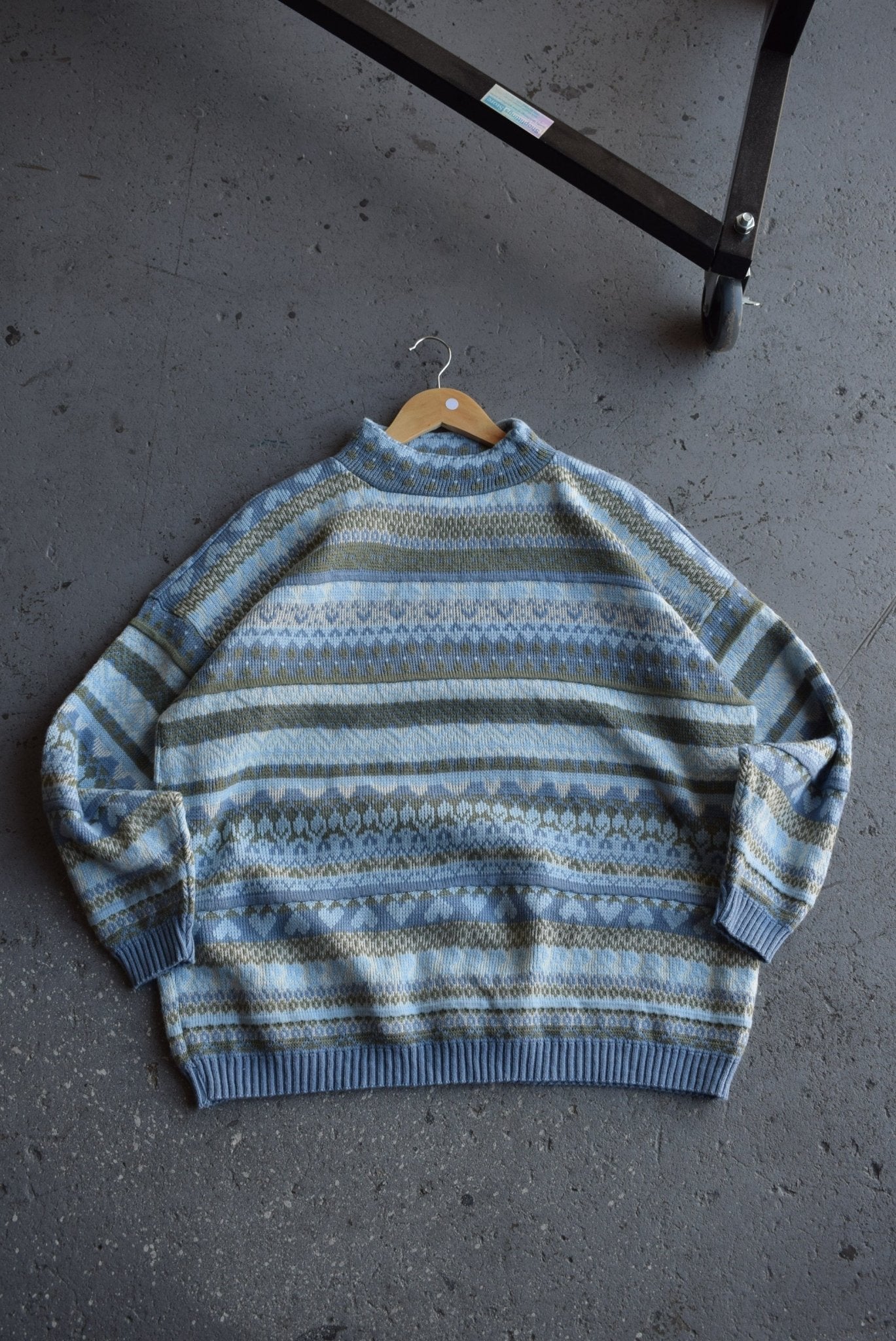 Vintage 90s Knitted Mockneck Sweater (L) - Retrospective Store