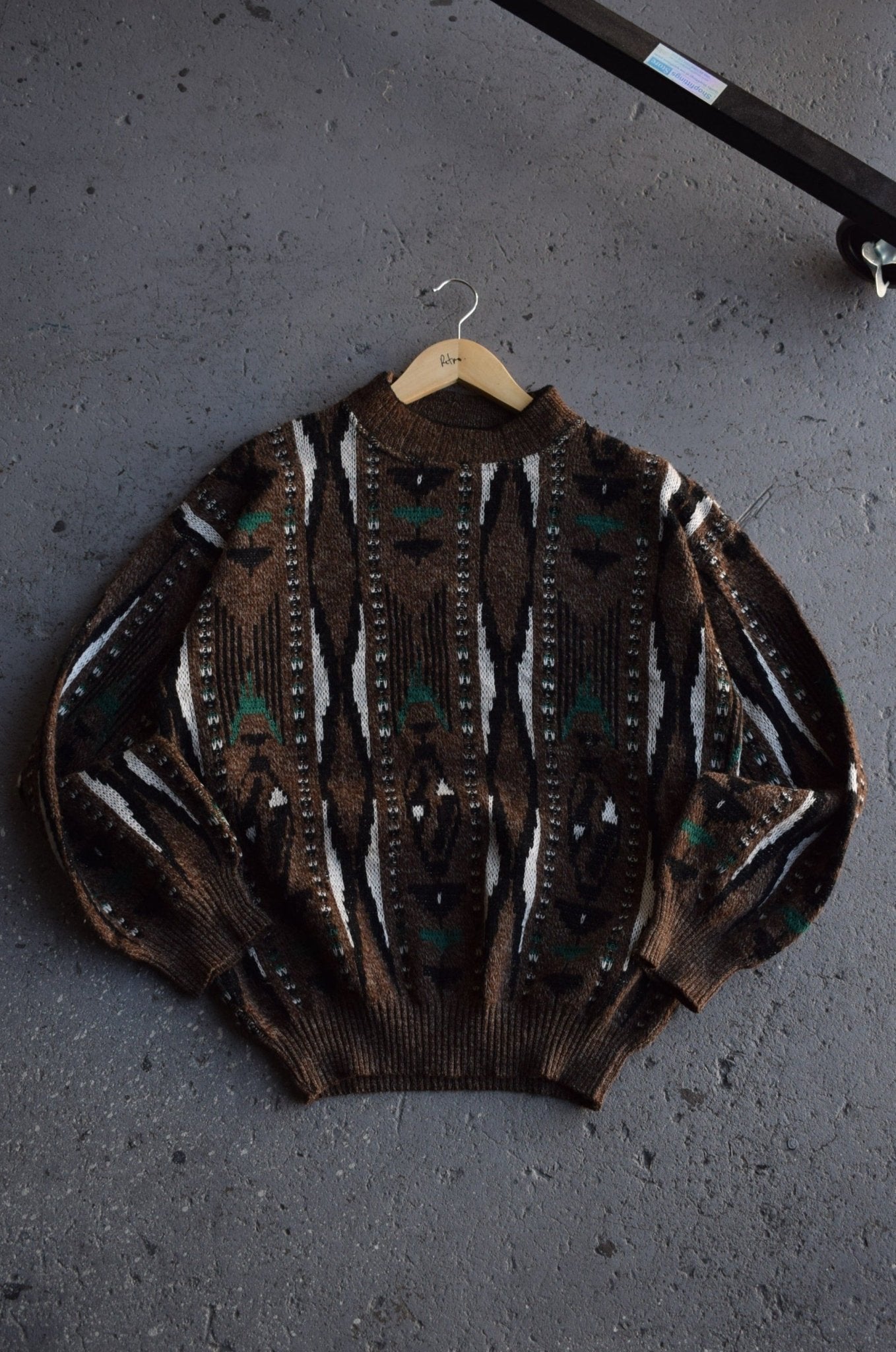 Vintage 90s Knitted Mockneck Sweater (M) - Retrospective Store