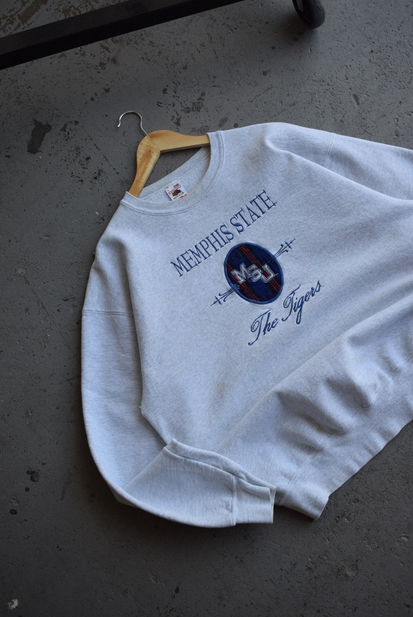 Vintage 90s Memphis State University Embroidered Crewneck (L) - Retrospective Store