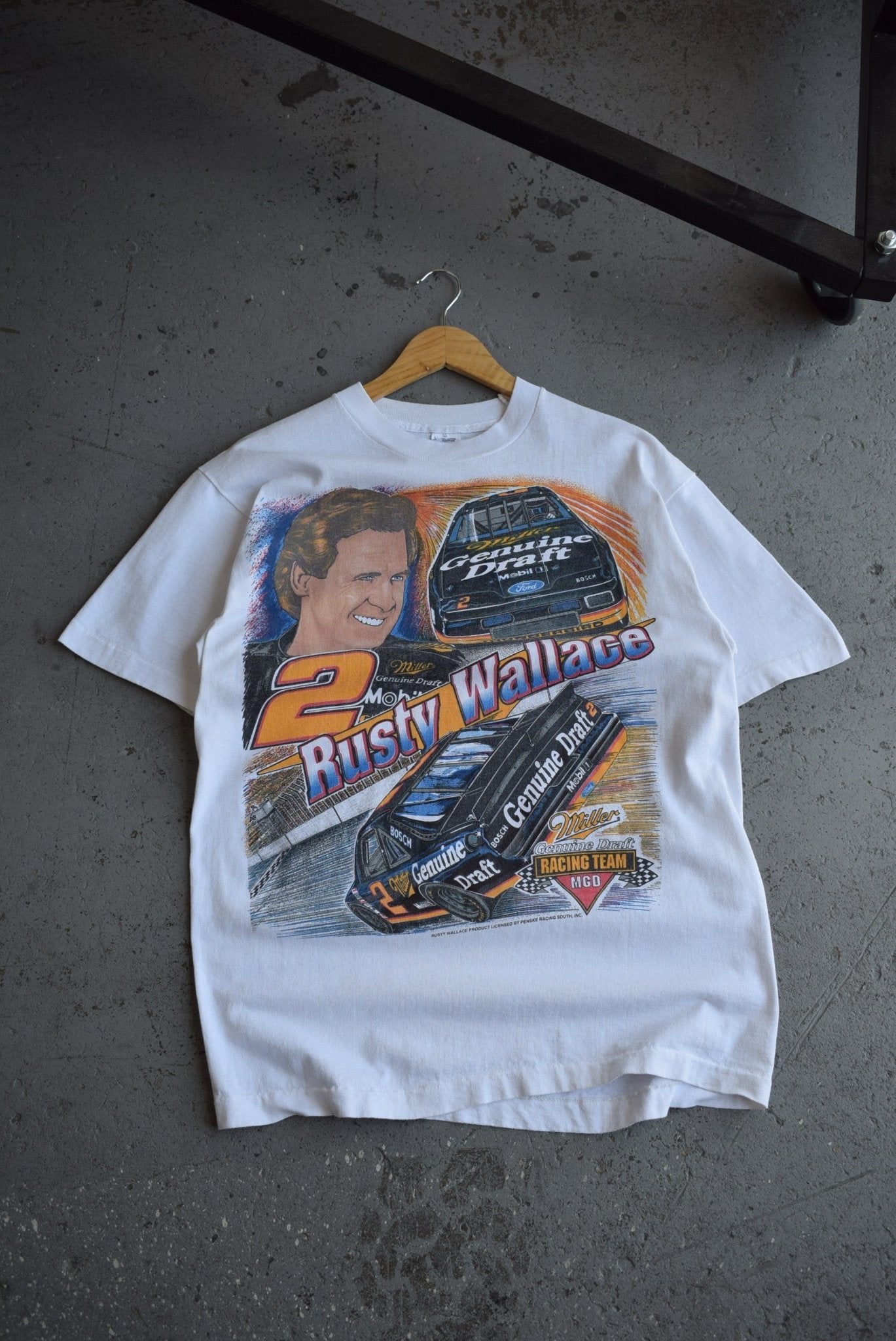 Vintage 90s NASCAR Rusty Wallace Tee (M) - Retrospective Store