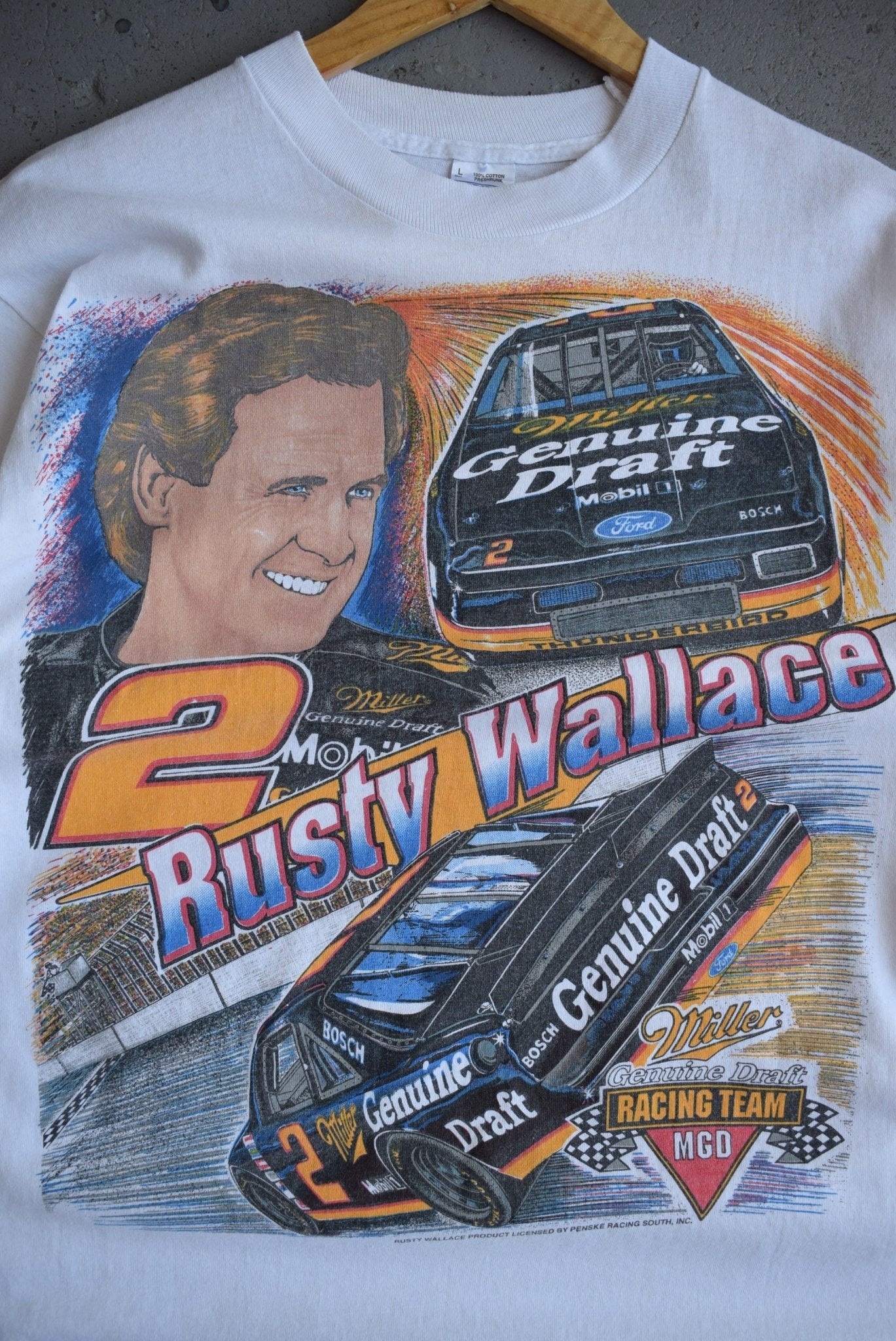 Vintage 90s NASCAR Rusty Wallace Tee (M) - Retrospective Store