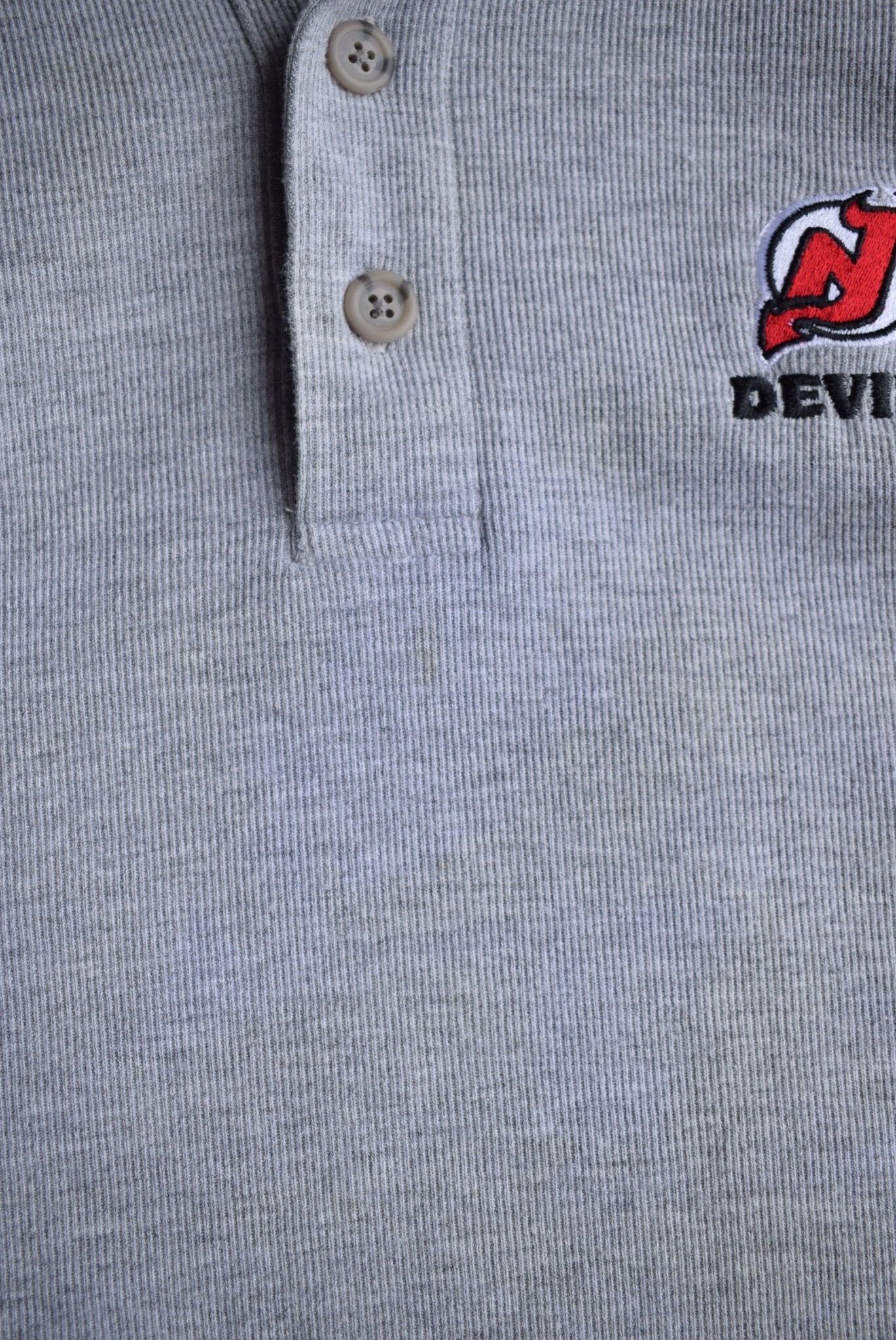 Vintage 90s NHL New Jersey Devils Embroidered Collared Sweater (XL) - Retrospective Store