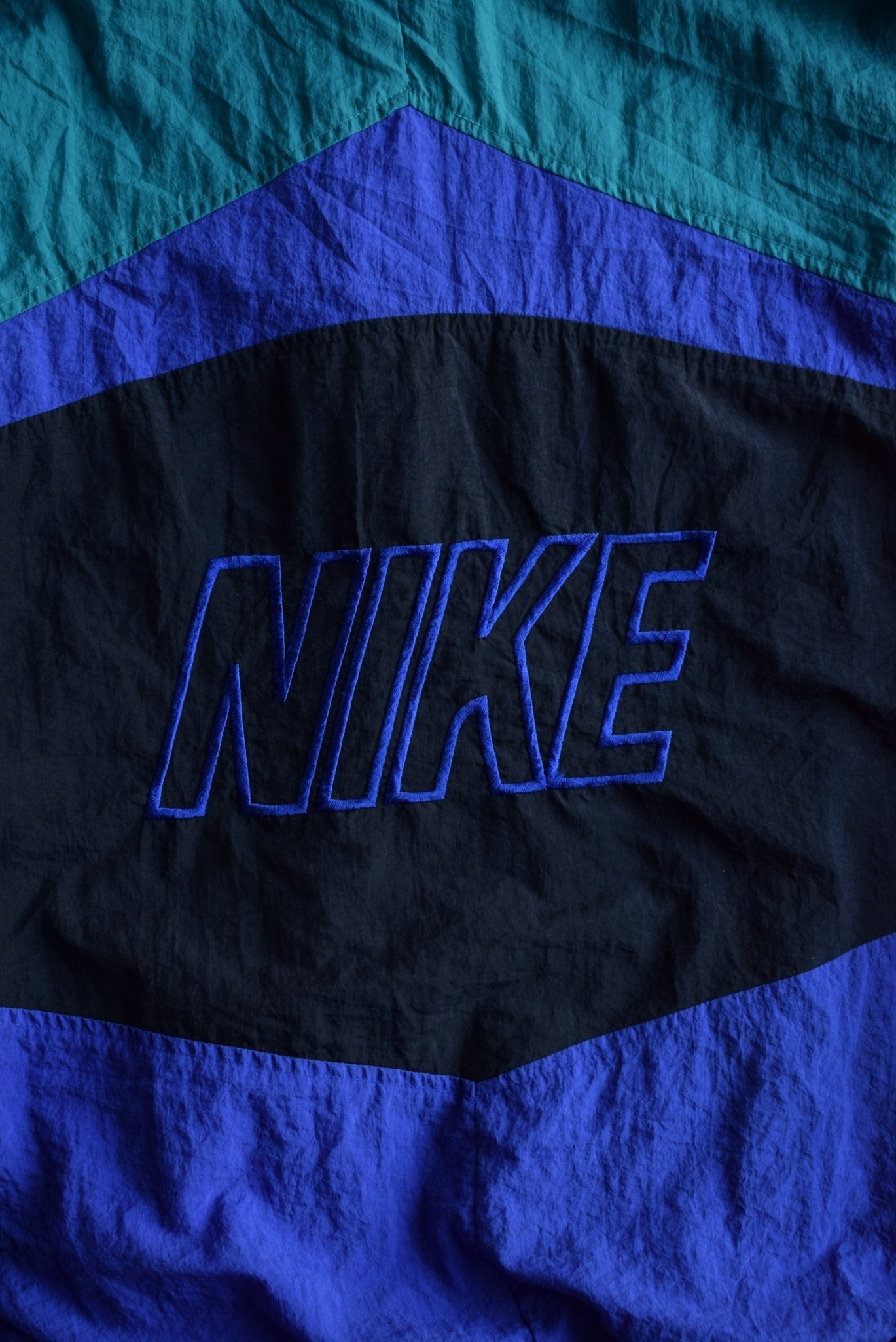 Vintage 90s Nike Classic Logo Embroidered Spellout Jacket (XL) - Retrospective Store