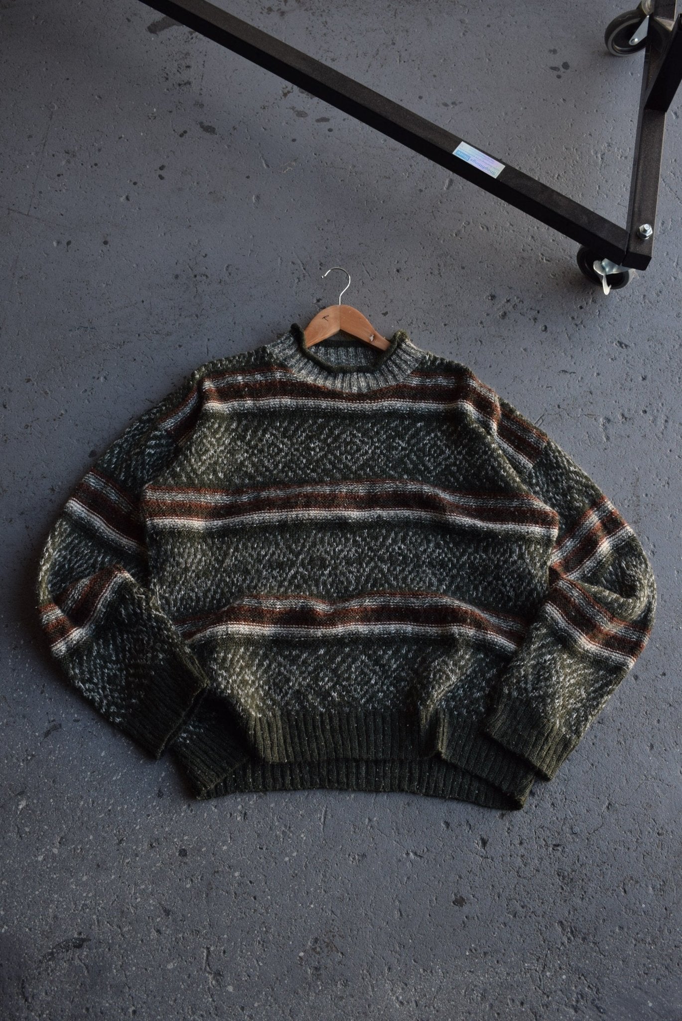 Vintage 90s 'Old Glory' Knitted Mockneck Sweater (L/XL) - Retrospective Store