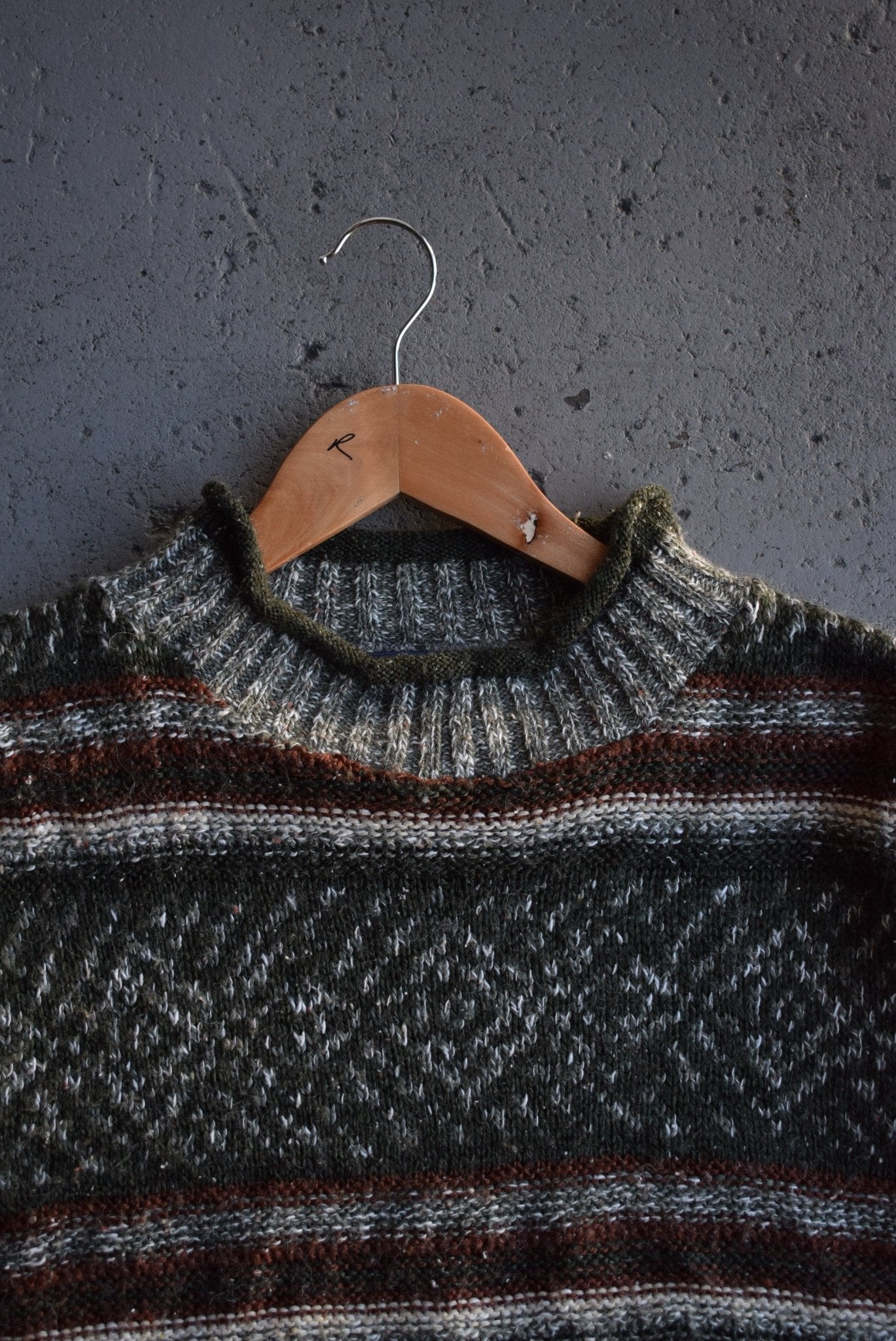 Vintage 90s 'Old Glory' Knitted Mockneck Sweater (L/XL) - Retrospective Store