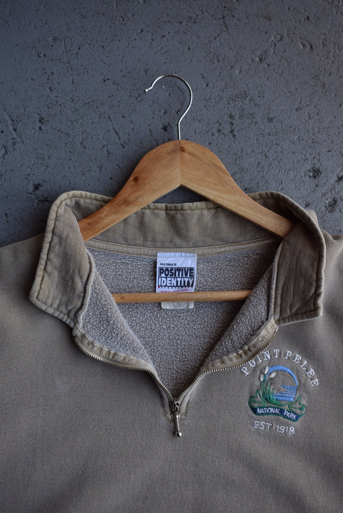 Vintage 90s Point Pelee National Park Embroidered Quarter Zip (XL) - Retrospective Store