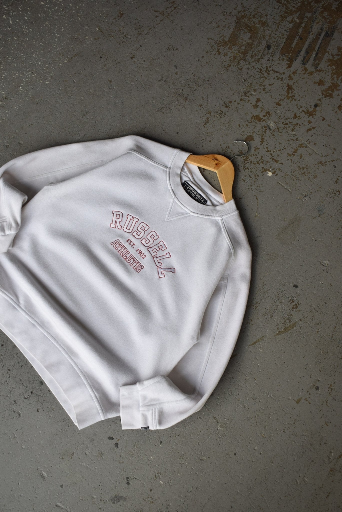 Russell athletic white sweatshirt on sale