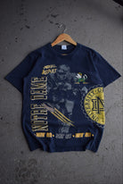 Vintage 90s Salem x University of Notre Dame Fightin' Irish All Over Print Tee (L) - Retrospective Store