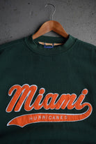 Vintage 90s Starter x Miami Hurricanes Embroidered Crewneck (XL) - Retrospective Store