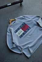 Vintage 90s Tommy Hilfiger Spellout Crewneck (XL) - Retrospective Store