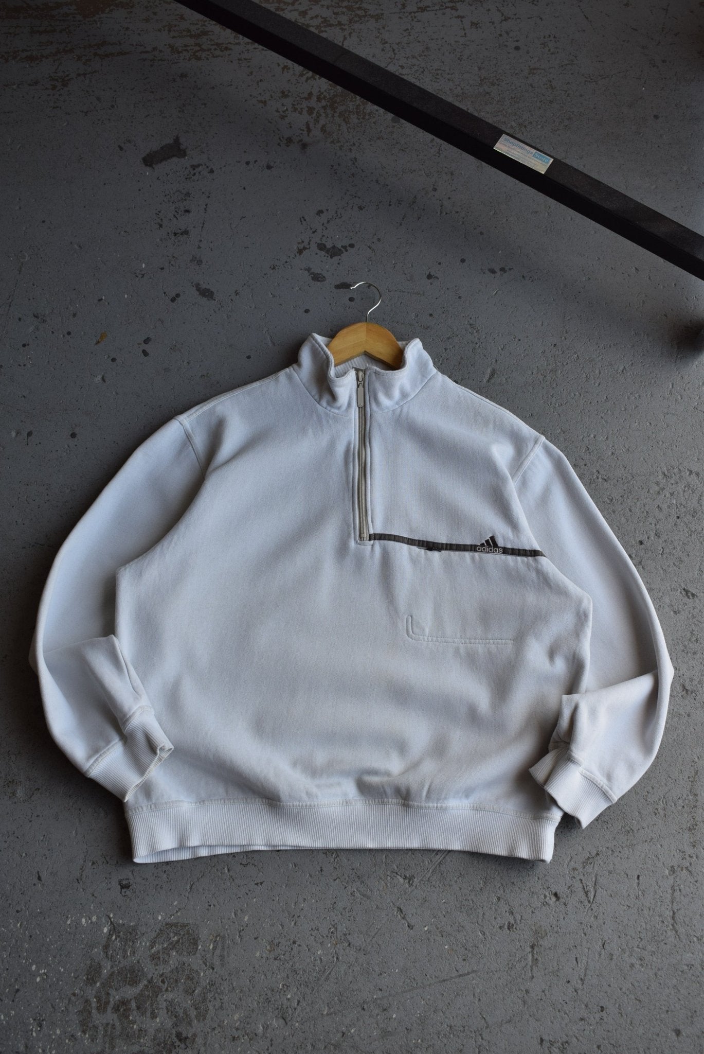 Vintage Adidas Classic Logo Embroidered Quarter Zip (L) - Retrospective Store