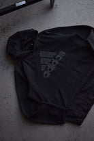 Vintage Adidas Embroidered Spellout Hoodie (L) - Retrospective Store