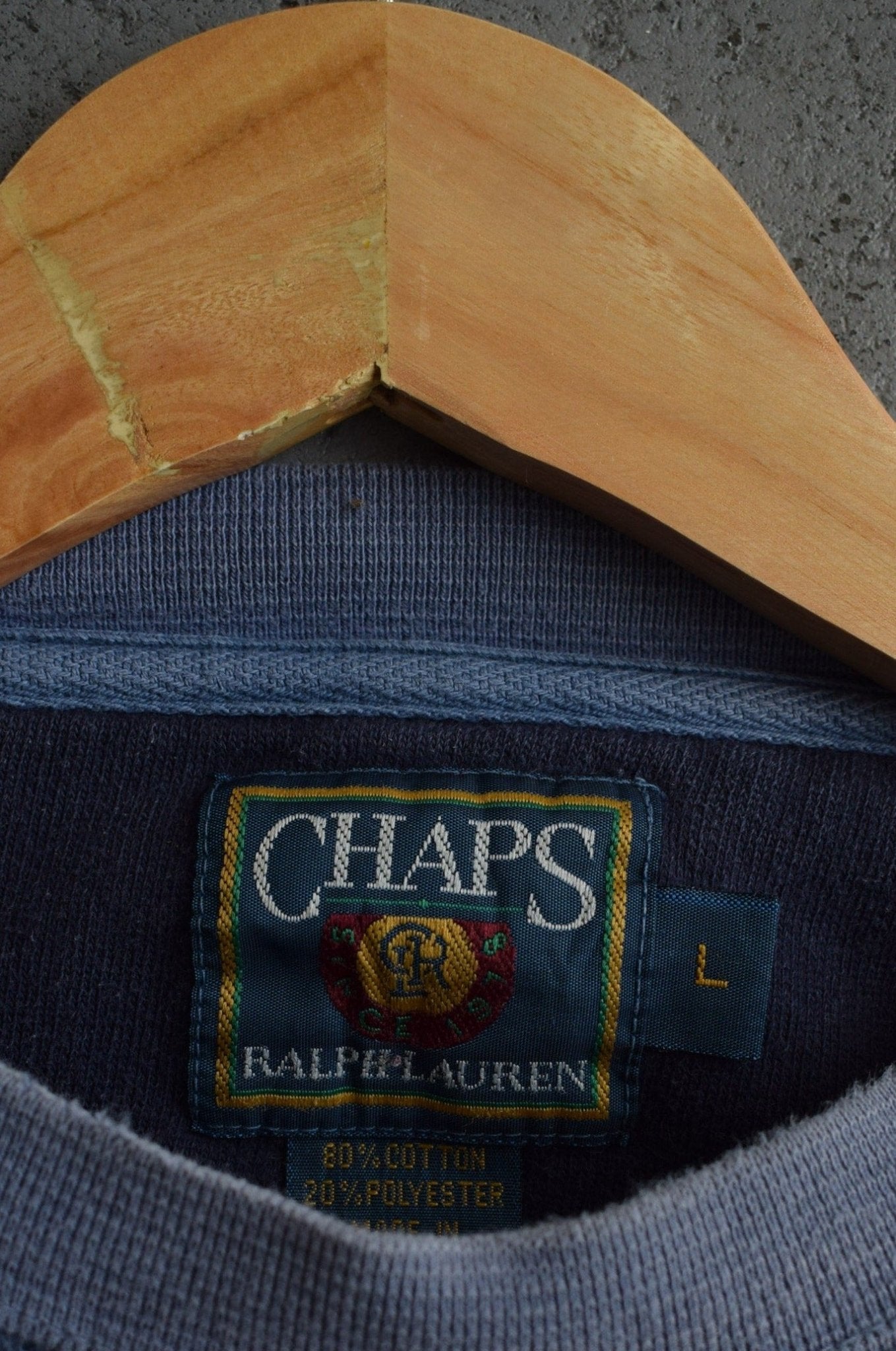 Vintage Chaps Ralph Lauren Classic Logo Embroidered Crewneck (XL) - Retrospective Store