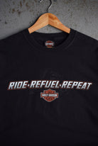 Vintage Harley Davidson 'Ride, Refuel & Repeat' Tee (XL) - Retrospective Store