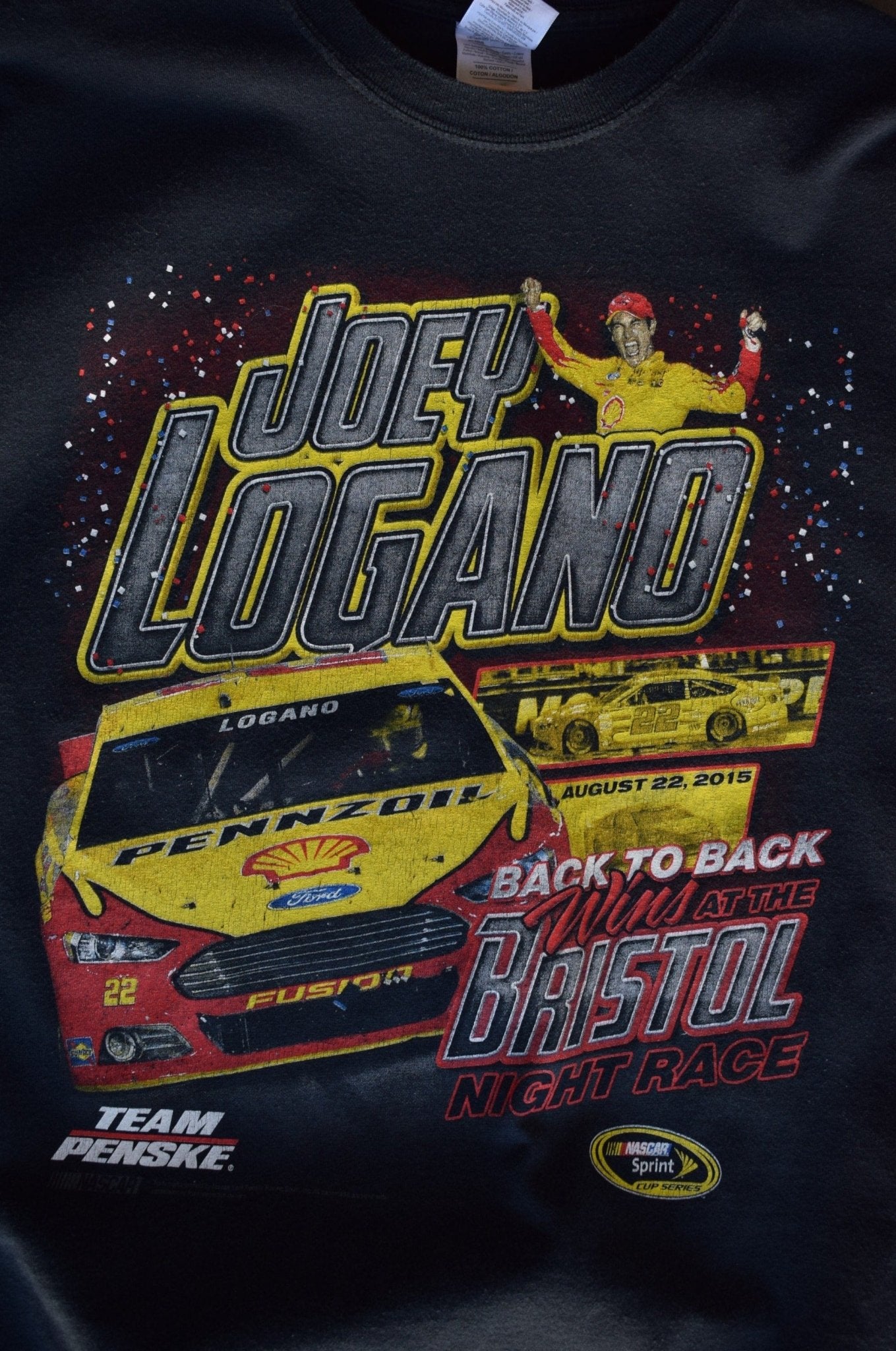 Vintage NASCAR Joey Logano Back - to - back Tee (XL) - Retrospective Store
