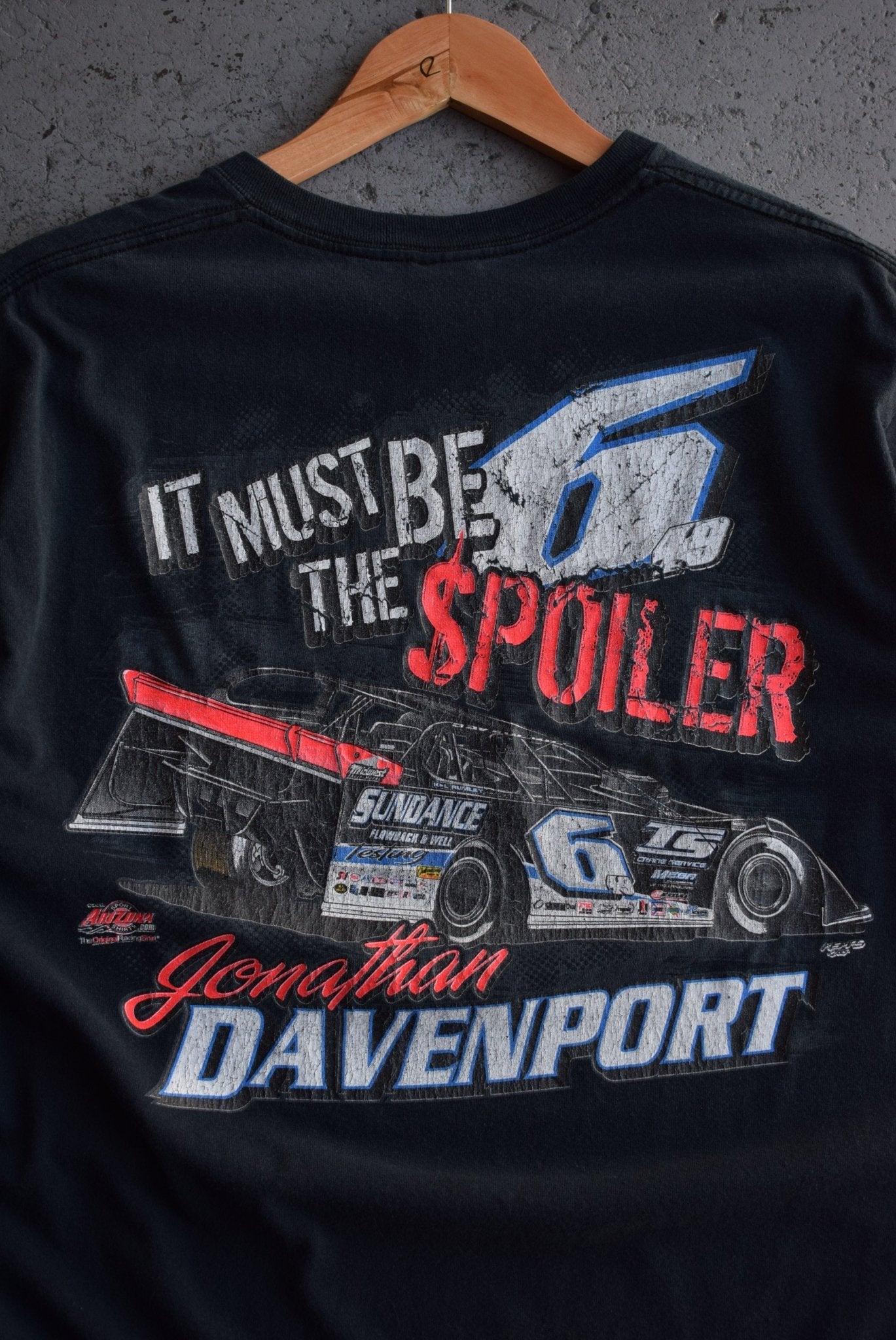 Vintage NASCAR Jonathan Davenport 'It Must Be The Spoiler' Tee (L) - Retrospective Store