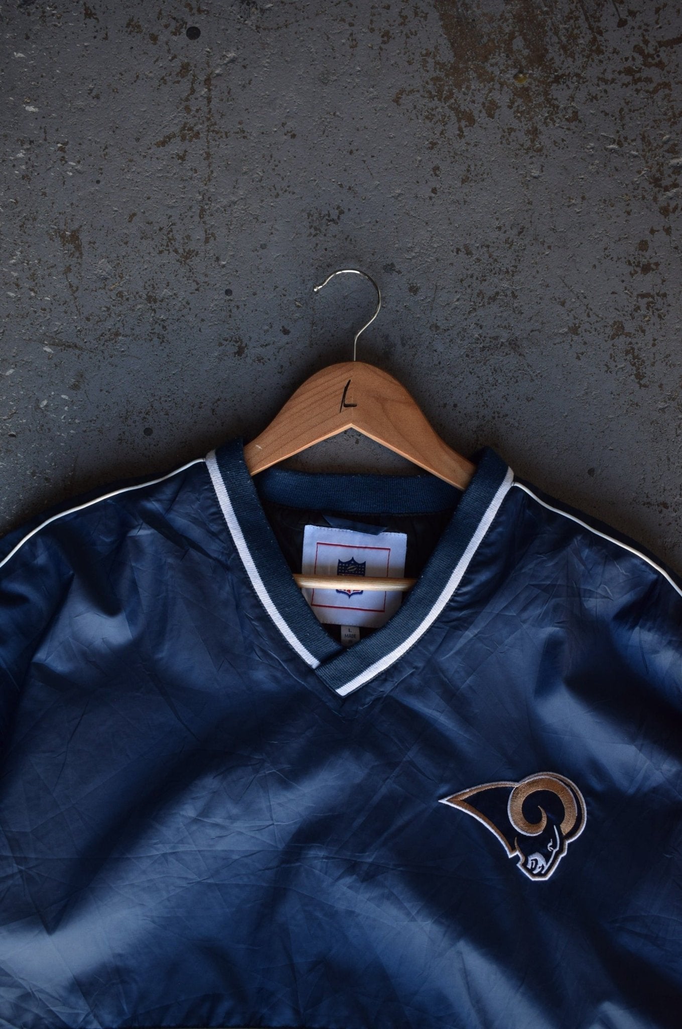 Vintage NFL St. Louis Rams Embroidered Pullover Jacket (L/XL) - Retrospective Store