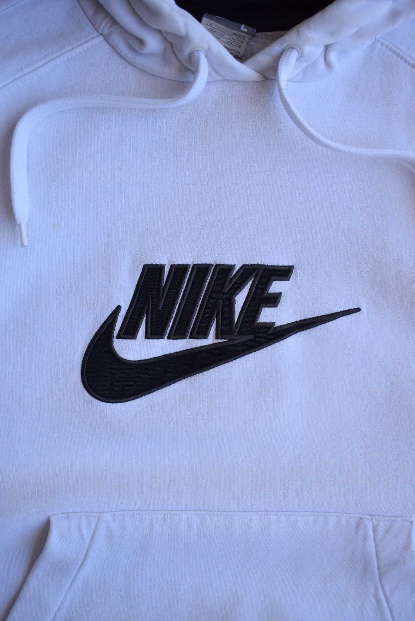 Vintage Nike Embroidered Spellout Hoodie (L) - Retrospective Store