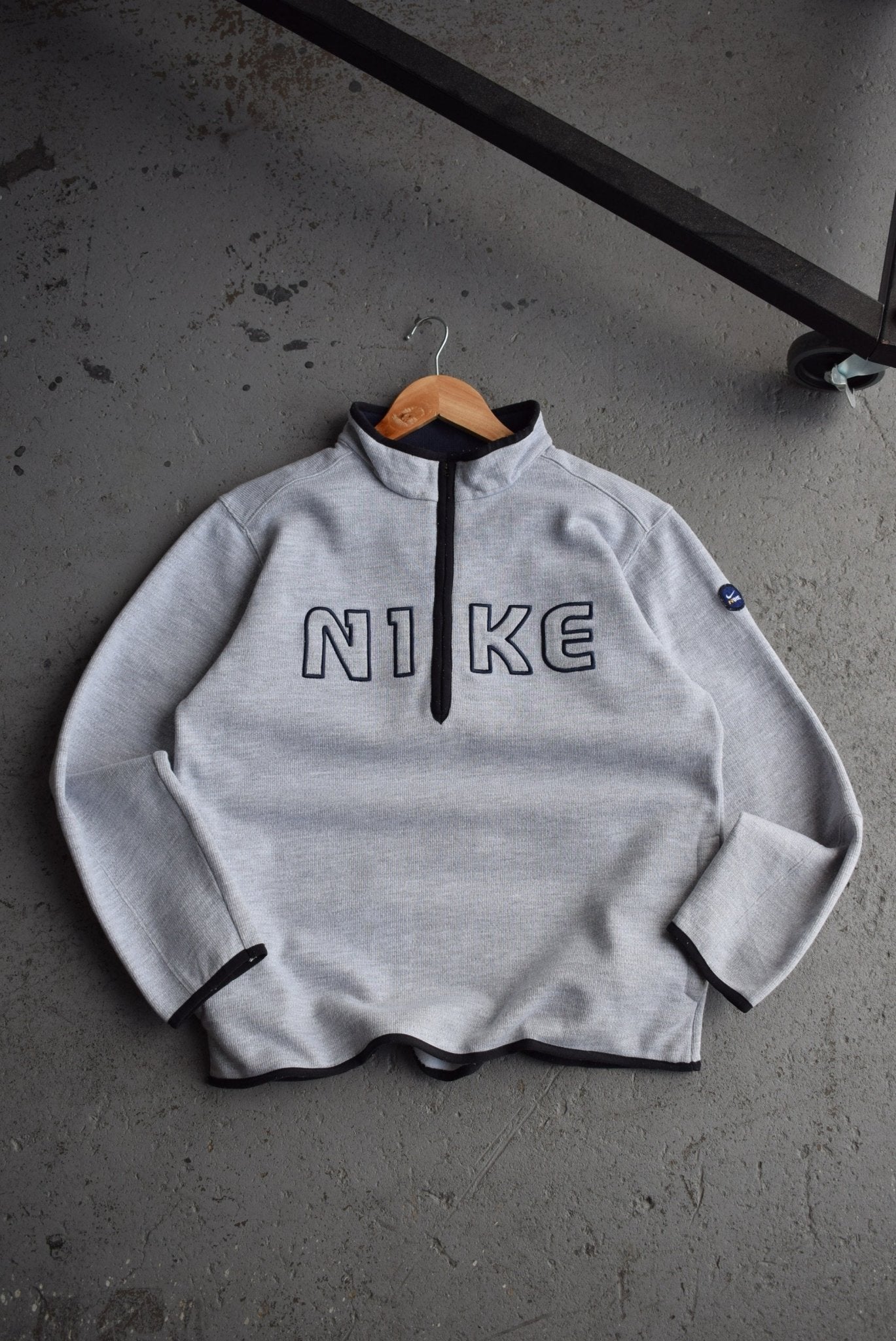 Vintage Nike Embroidered Spellout Quarter Zip (S/M) - Retrospective Store